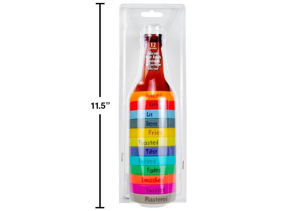 Set/12 Silicone Beer Bands, 2.5"dia.