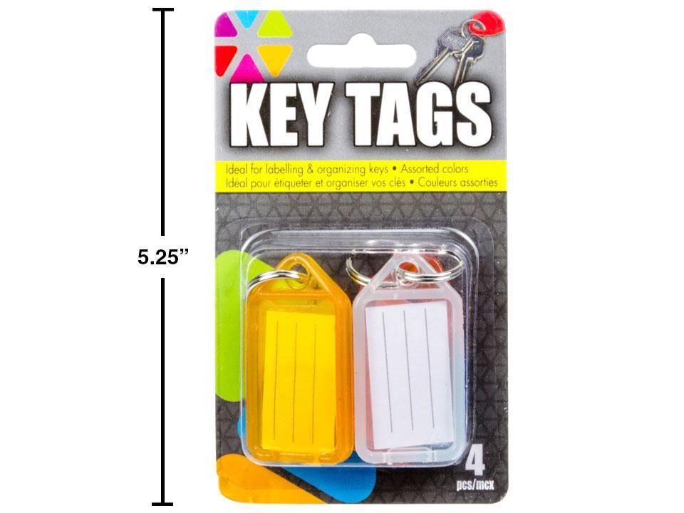4-Piece Key Tag Organizers, Black/Clear