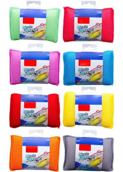 H.E. Kitchen Miracle Sponge in Color Wrap, 12 per Case, Available in 8 Colors per Case