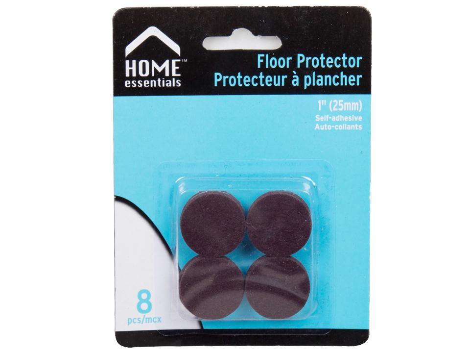 H.E., 8-pc. 1" Dia. Floor Protector b/c, black