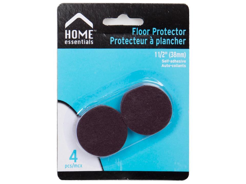 H.E. Black Floor Protectors, 4-Piece, 1-1/2" Diameter