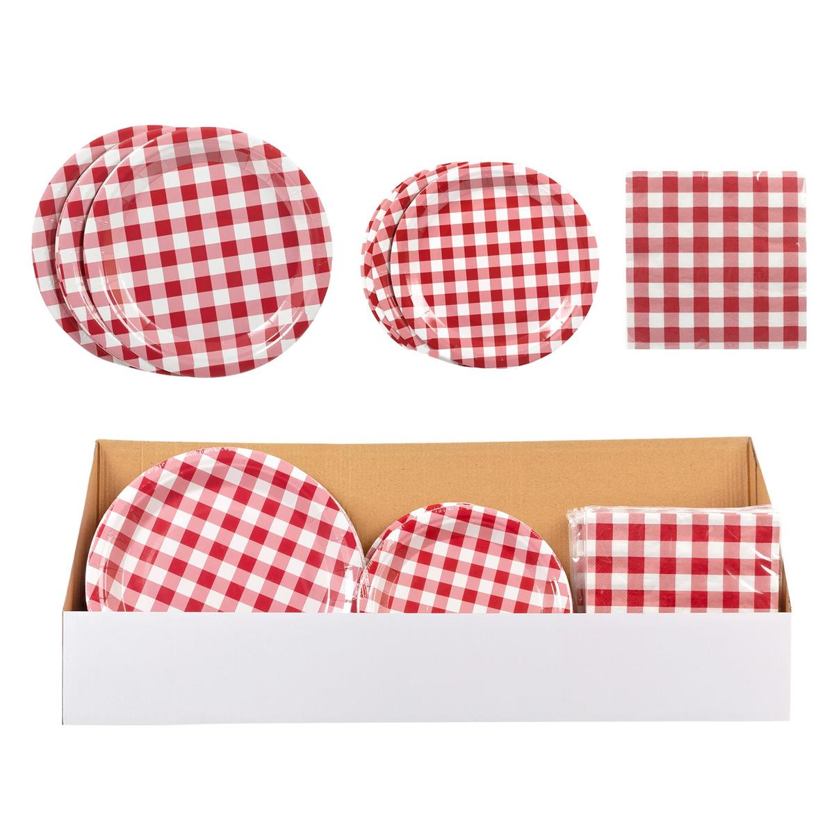 BBQ Red Gingham Tableware Display , 3asst.