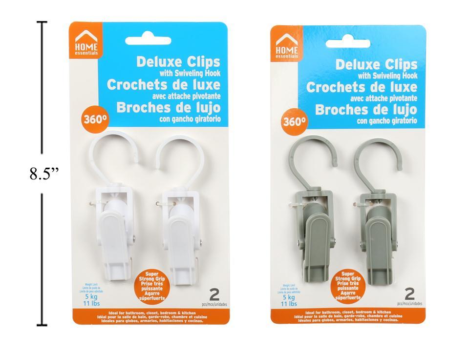 H.E. 2-Piece Jumbo Clips, T.O.C. 2 Assorted in White and Grey