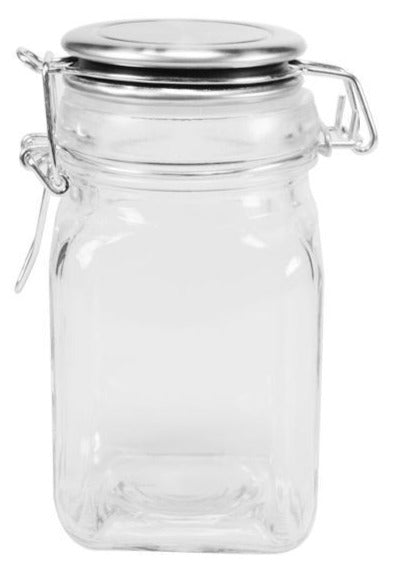 Luciano Glass Canister with Stainless Steel Lid, Dimensions 6.7x6.7x11.8cm