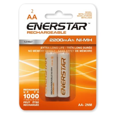 Enerstar AA Ni-MH Rechargeable Batteries; Pack of 2
