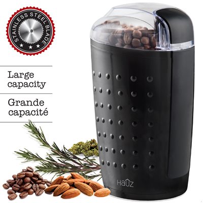 One Touch Electric Grinder for Coffee, Spices, and Herbs with 100g Capacity in Black