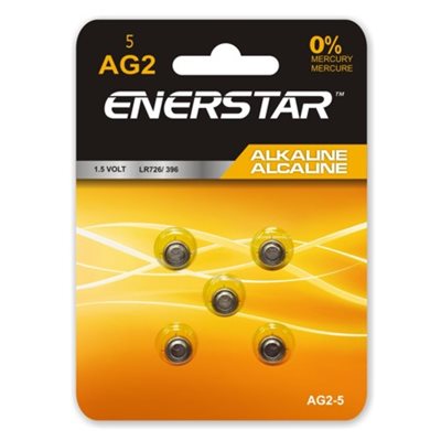 Enerstar Alkaline AG2 Cell Batteries; Pack of 5