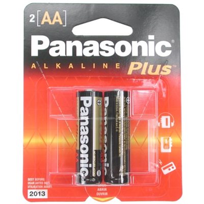 Panasonic AA Alkaline Battery, Pack of 2