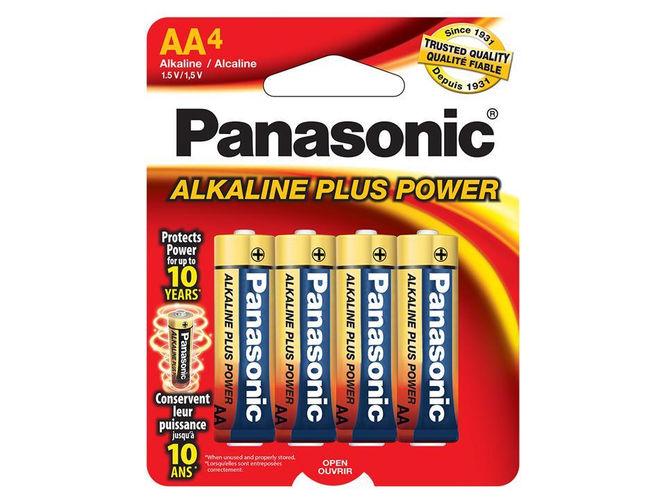 Panasonic AA Alkaline Plus Power Batteries, Pack of 4