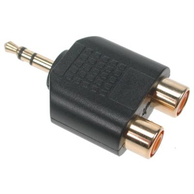 3.5mm Stereo Plug Adapter with 2 RCA Jacks