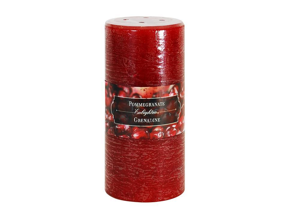 Enlighten 6-Inch Scented Pomegranate Pillar with 72 Hours Burn Time