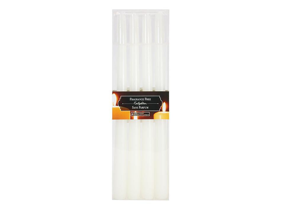 Enlighten 4-Pack 12-Inch White Unscented Taper Candles (AZ)
