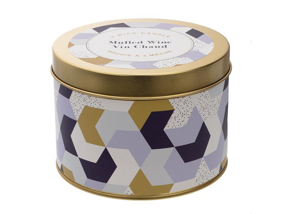 3-WICK TIN MULLED WINE 14oz PARAFFIN/SOY BLEND CANDLE