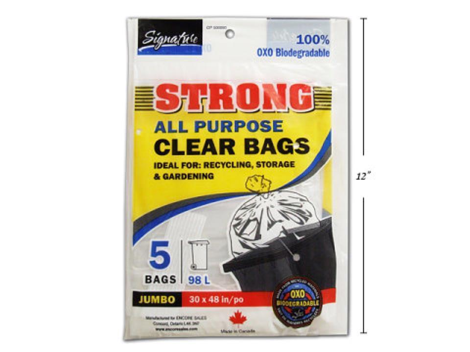 SiG.Kit  5-pc 30x48" Strong Outdoor Clear Recycling Bags