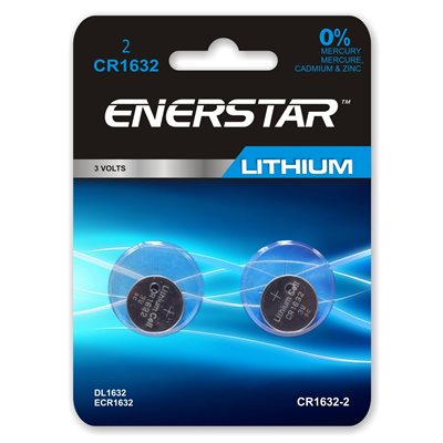 CR1632 Lithium Battery, Pack of 2