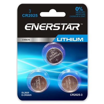 CR2025 Lithium Cell Battery, Pack of 3