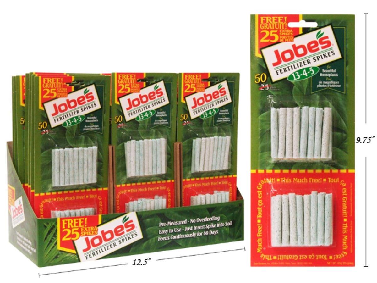Jobe's 50pcs Twin Pack Fertilizer Spikes, 24/Display , b/c (YD05001T)