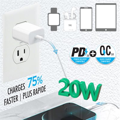 20W USB-C Power Delivery 3.0 Fast Charger