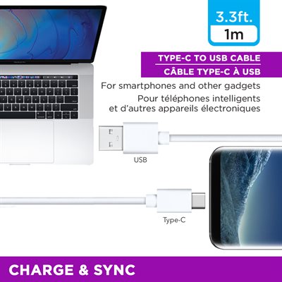 3.3ft Type-C USB 2.0 Cable