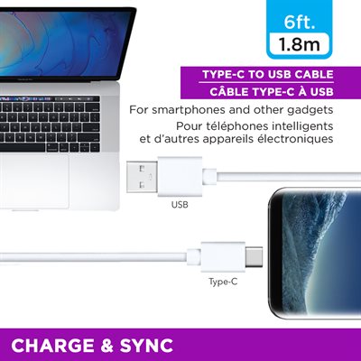 6FT. TYPE-C USB 2.0 CABLE