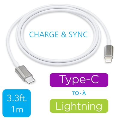 3.3 FT. USB-C TO LIGHTNING CABLE