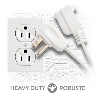 Heavy-Duty 12 FT. Indoor Extension Cord in White