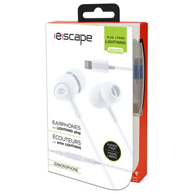Escape Hands-Free Earphones with Lightning Plug in White