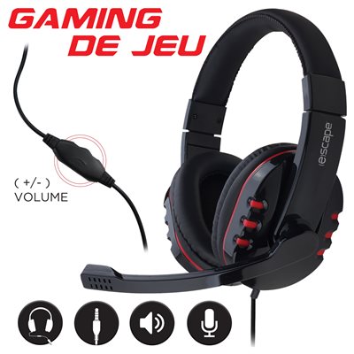 Stereo Gaming Headset with Volume Control and Boom Microphone