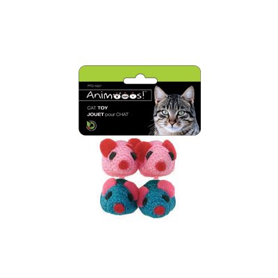 Cat Toys: 2" Rope Mice, 4 Pack