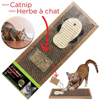Catnip-Included Cat Scratcher with Fish Design