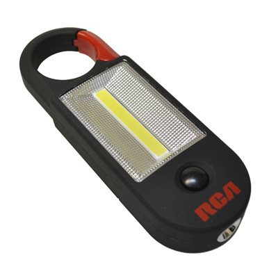 RCA HIGH POWER COB WORK LIGHT WITH CARABINER