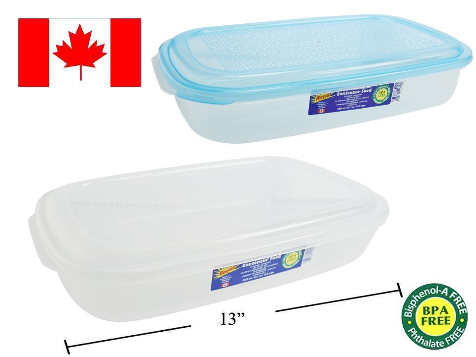 Rectangular Food Container, 2400ml, Available in 2 Colors