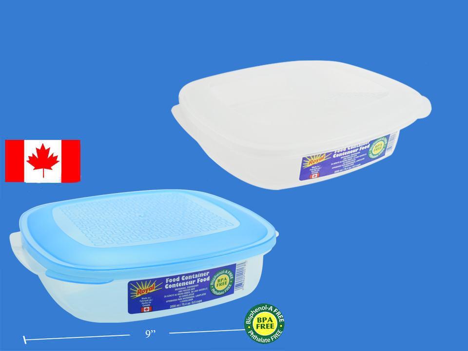 Square Food Container with 2000ml Capacity