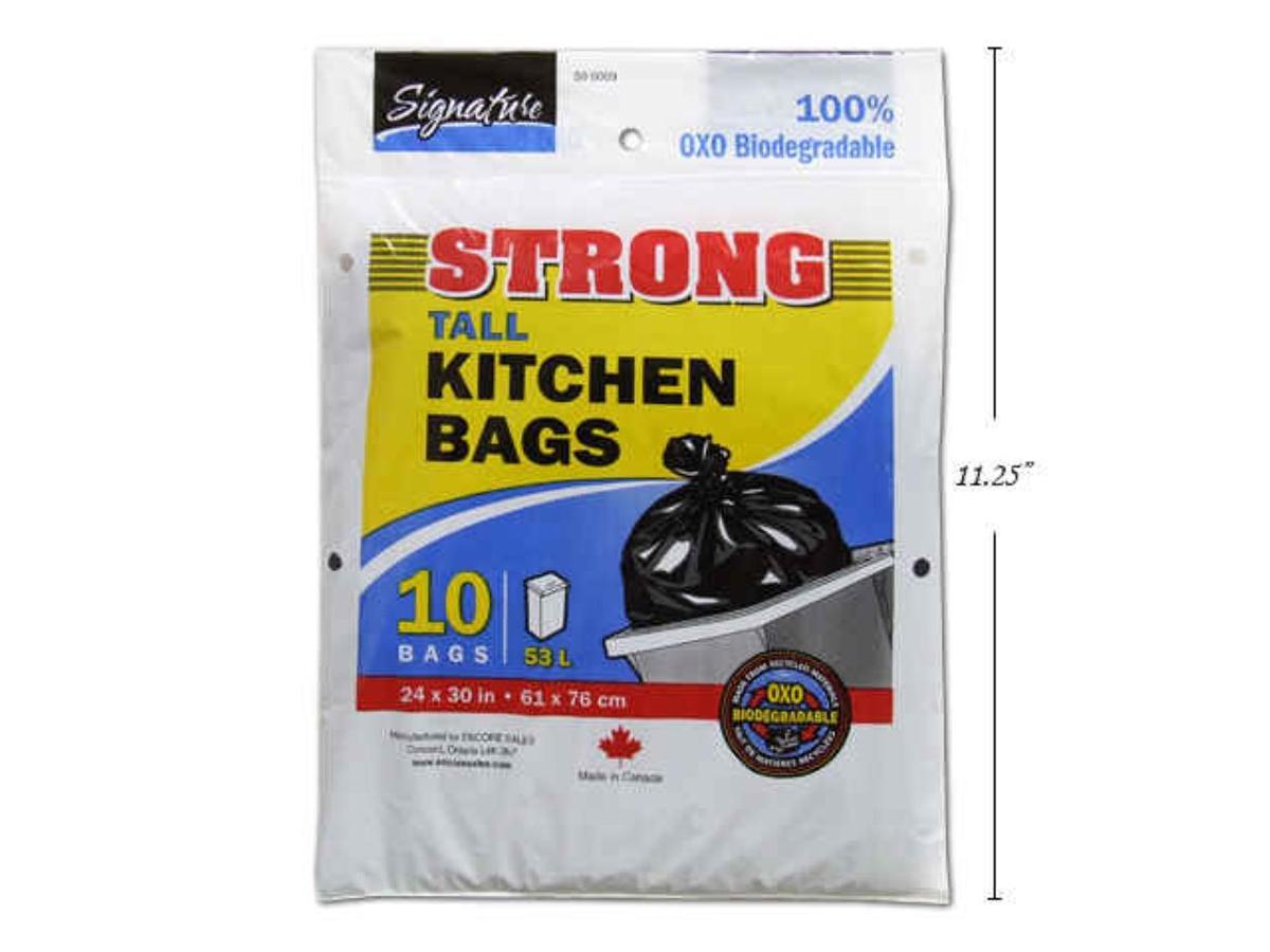 SiG.Kit 10-Piece 24x30" Tall Kitchen Bags in Black