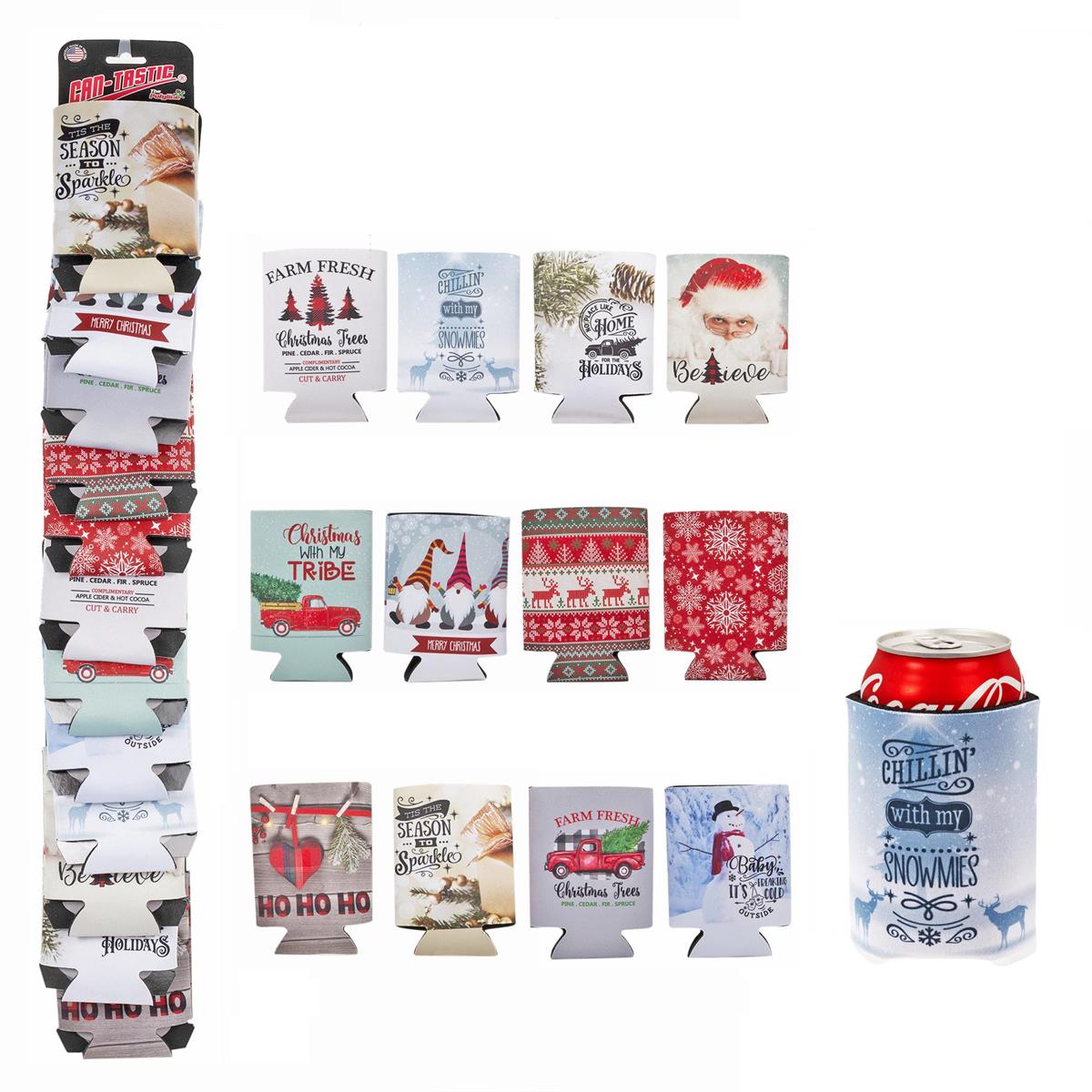 Xmas Can-TASTIC Can Holder, 6/s, 12/clip strip