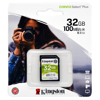 32GB SDHC Canvas Select Plus 100R C10 UHS-I U1 V10 Memory Card